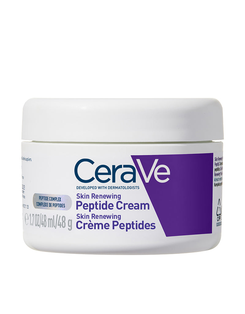CeraVe Skin Renewing Peptide Cream Targets Signs of Ageing, For Firmer Plumper Revitalised Skin 48g